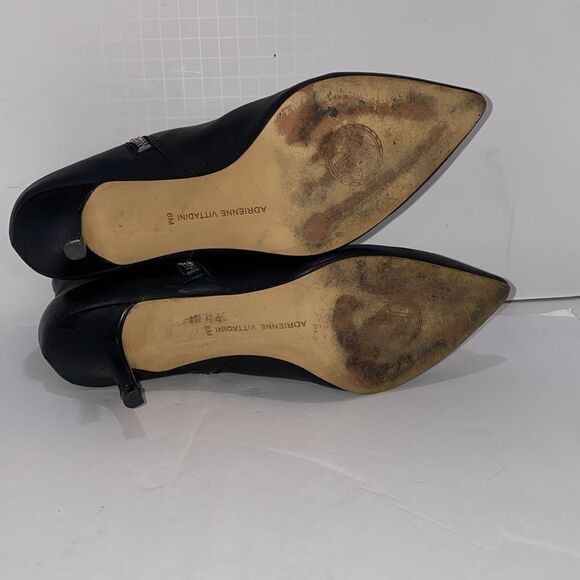 Adrienne Vittadini Senji Women's Black Leather Booties Dual Zipper Size 8 - Picture 9 of 16